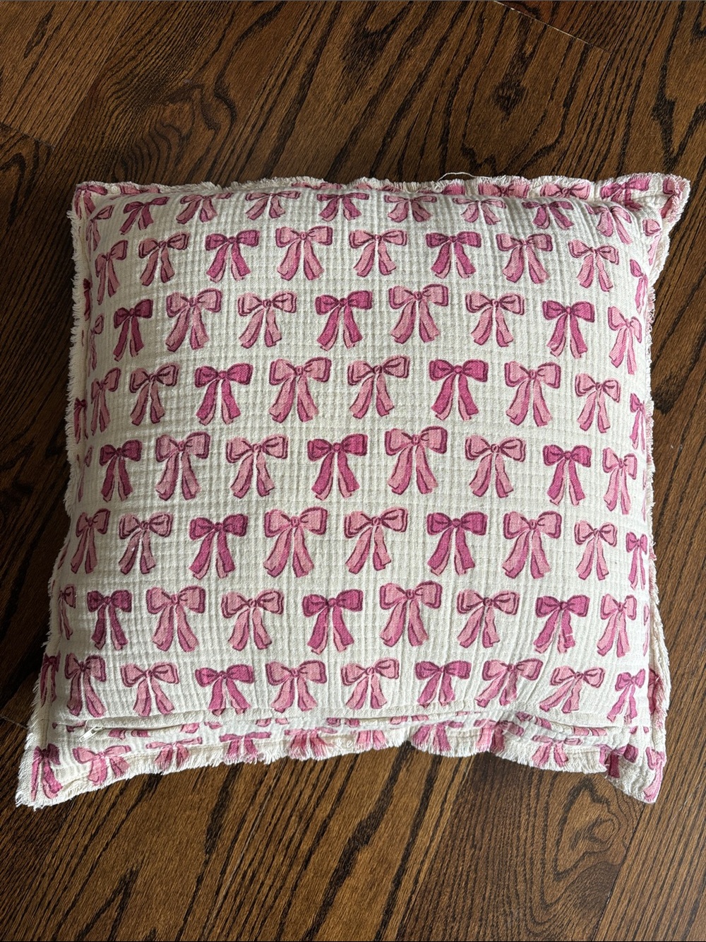 Pink Bow Pattern Decorative Throw Pillow